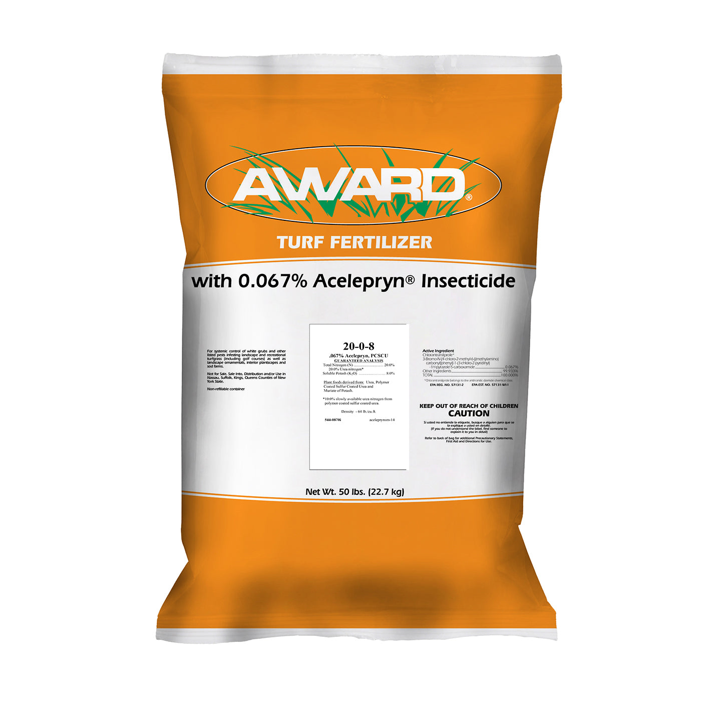 20-0-8 fertilizer with 0.067% Acelepryn bag (50 lbs) - simple