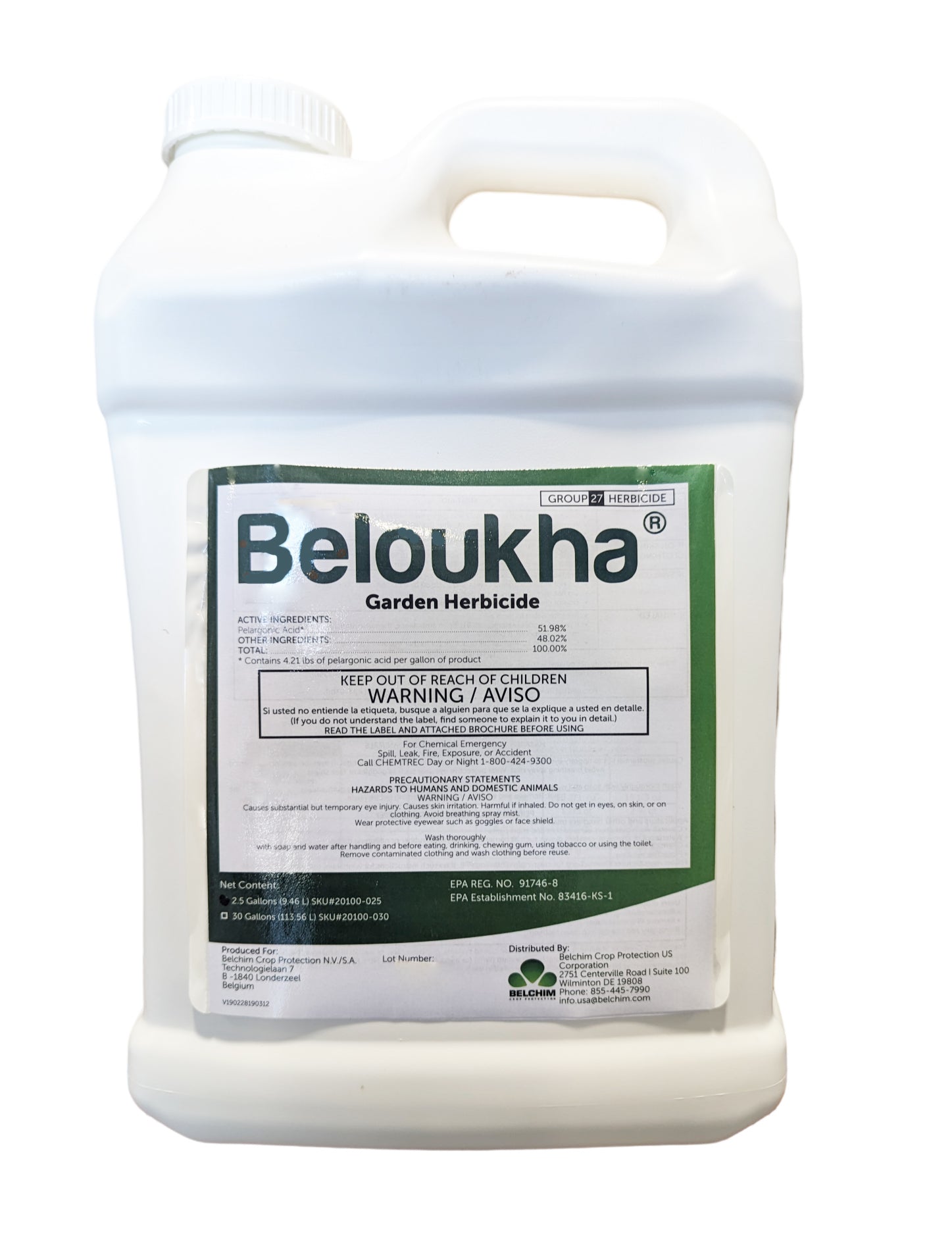 Beloukha Herbicide jug (2.5 gal)