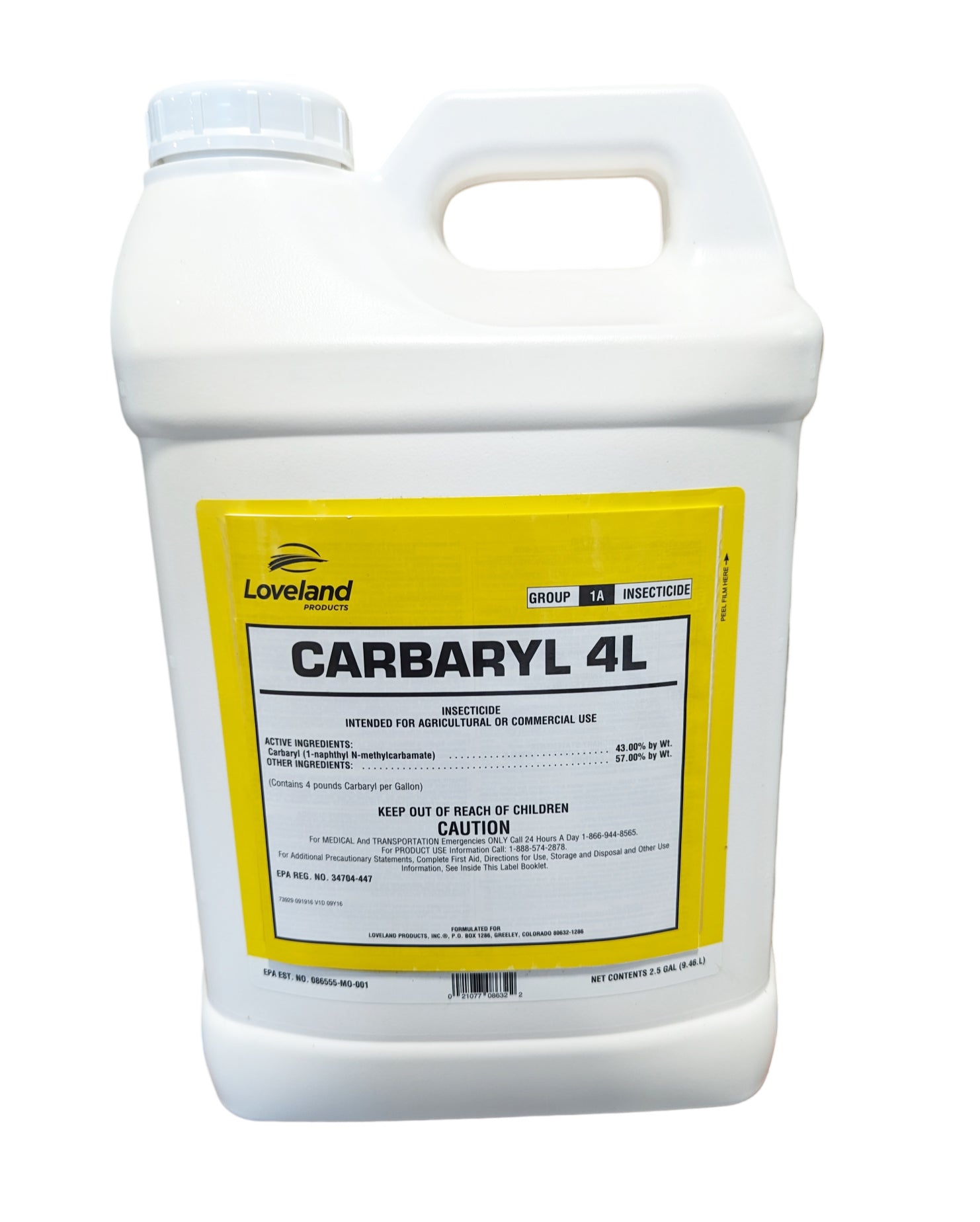 Carbaryl 4L Insecticide jug (2.5 gal)