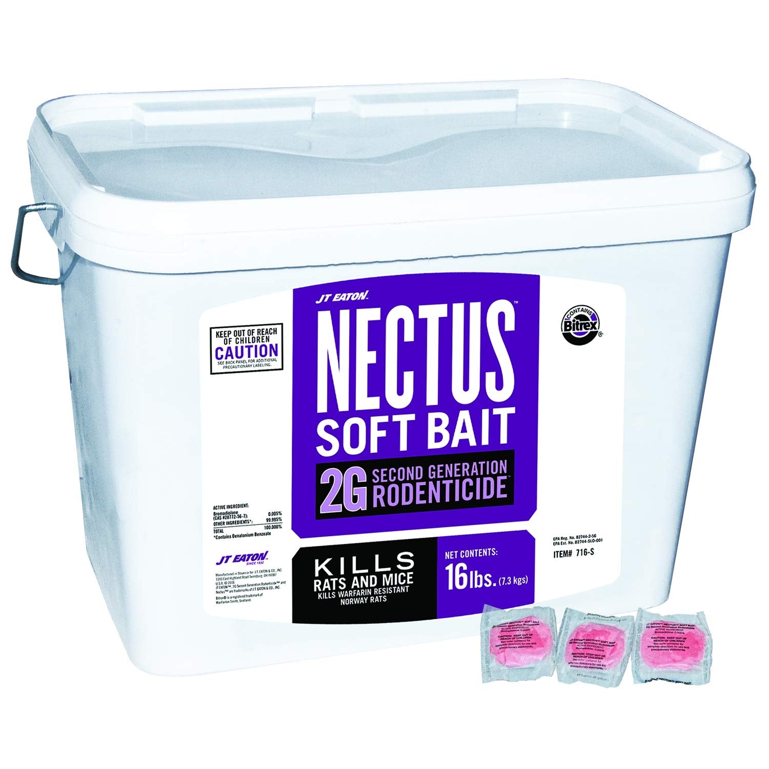 J.T. Eaton Nectus 2G Second Generation Rodenticide pail (16 lbs) - simple