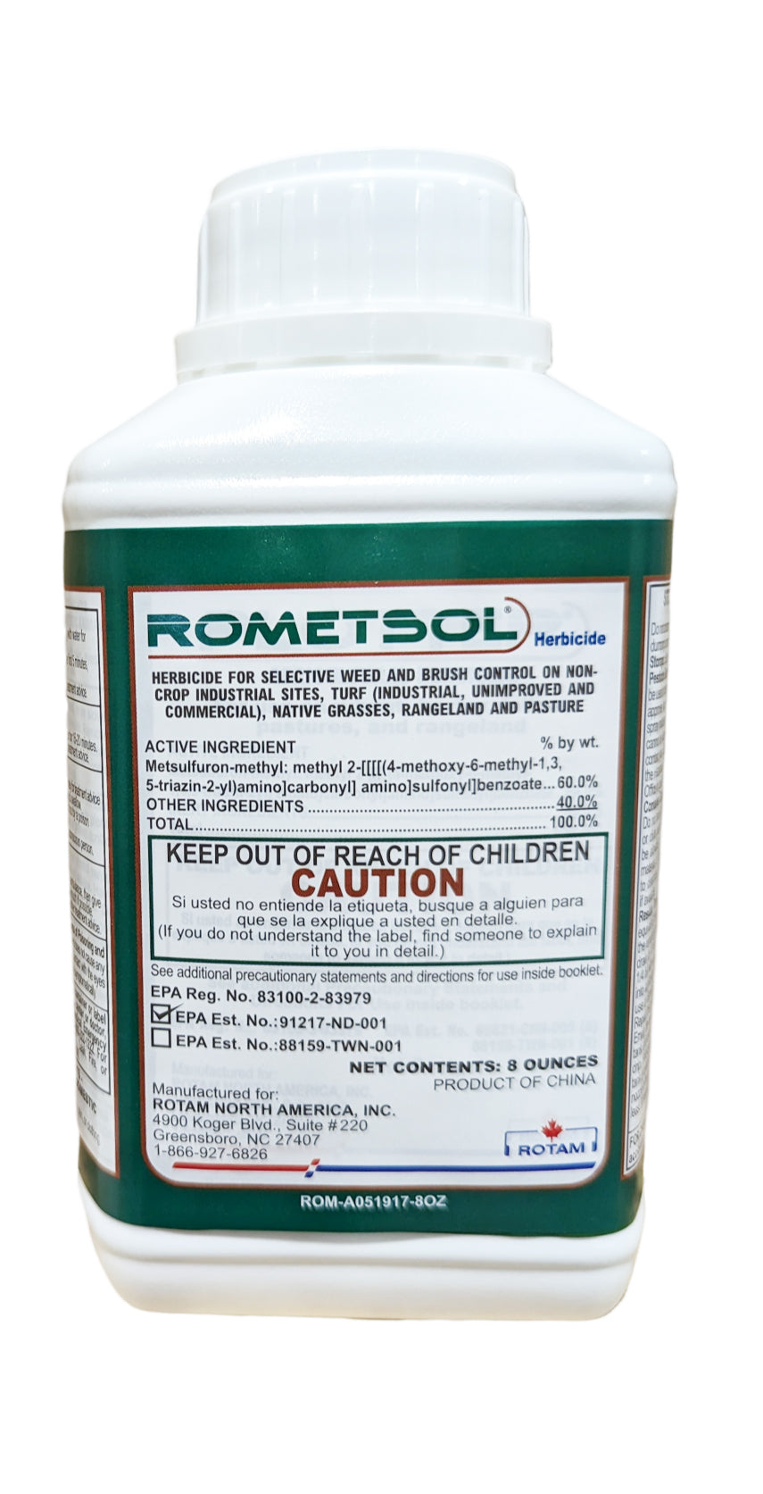 Rometsol Herbicide bottle (8 oz)