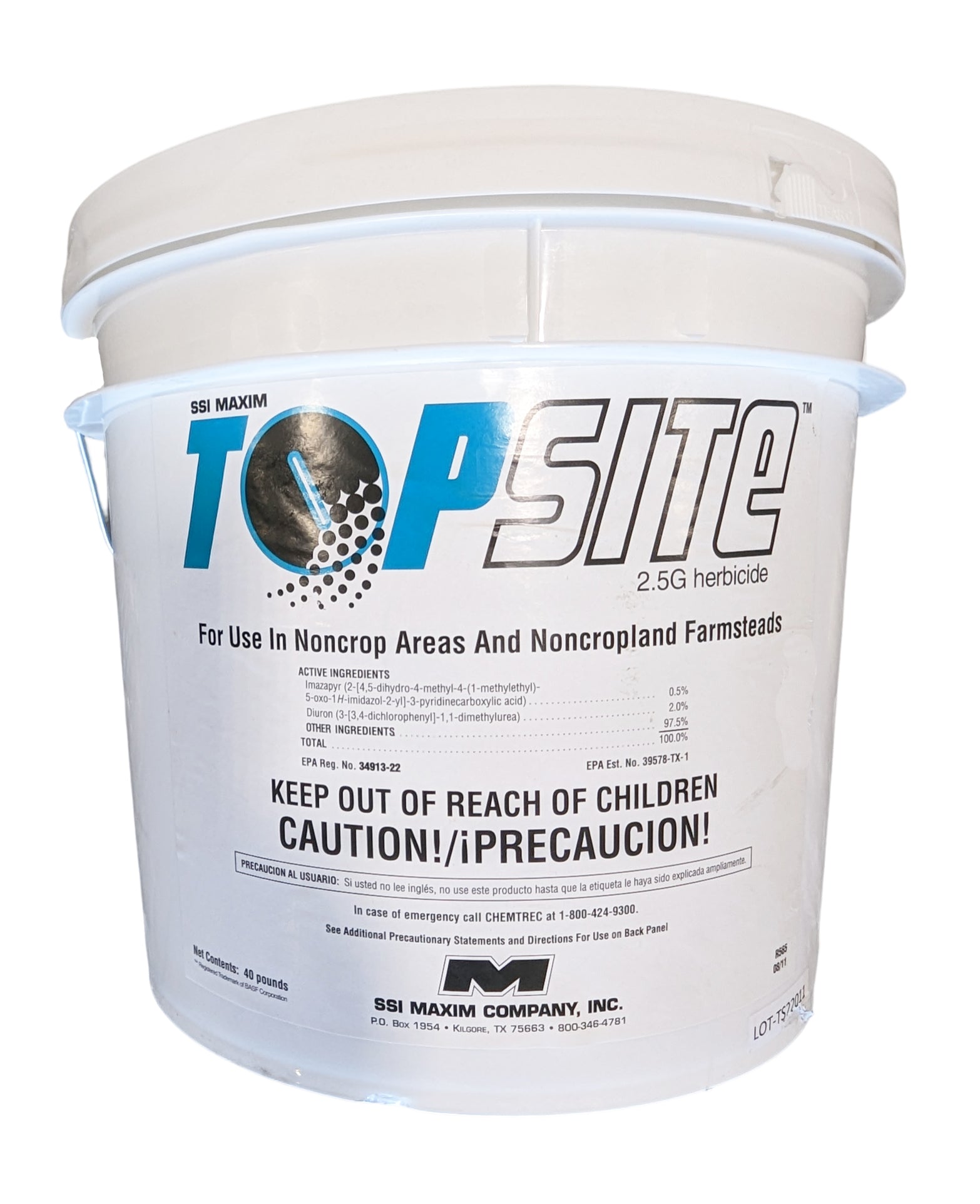 Topsite 2.5G Herbicide bucket (40 lbs) - simple